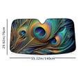 thumbnail image 4 of Awypu Overlapping Green Blue Peacock Feathers Animal Bird Best UV Ray Visor Protector Funny Windshield Sun Shade for Vehicle SUV Truck Protector 55.12*29.92 in, 4 of 7