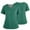 Dark Green, variant on Women's Nursing Scrubs Work T-Shirt Soft Stretchy V-Neck Short Sleeve Uniform Top with Pocket & Side Slit for Medical Professionals Green L