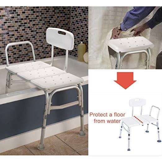 Ktaxon Bath Chair Plastic Tub Transfer Bench with Adjustable Backrest