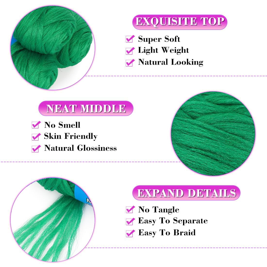 Kiibsot 1/4/8 Rolls 100% Brazilian Wool Hair Acrylic Yarn for African Braids/Senegalese Twist/Faux Locs/Wraps