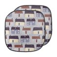 thumbnail image 1 of House Chair Seating Cushion Set of 2, Repeating Cottages in a Hand Drawn Style Neighborhood Feeling at Home, Seat Pads with Anti-slip Backing, 16"x16", Pale Grey and Multicolor, by Ambesonne, 1 of 5