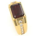 thumbnail image 3 of Men's Garnet Diamond Channel Ring In Solid 14k Yellow Gold, 3 of 6