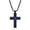 Double Cross - Blue, variant on Mens Stainless Steel Wrench Rosary Double Cross Pendant USA Flag Cross Necklace-American Flag Cross - Black
