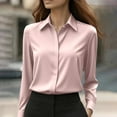thumbnail image 2 of Breezora Womens Long Sleeve Button Down Shirt Formal Work Blouse Wrinkle Resistant Classic Dress Top XL Size Pink, 2 of 9