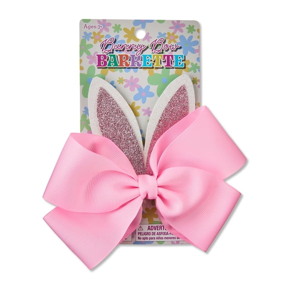 Bunny Ears Bow Barrette, Pink, Easter by Way To Celebrate