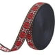 thumbnail image 1 of 20 yardas de cinta jacquard estrecha vintage negra y roja de 0,8 pulgadas con estampado floral de mariposas, bordada y tejida, de estilo étnico. Cintas de poliéster para costura y manualidades., 1 of 7