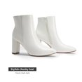 thumbnail image 2 of Botines DREAM PAIRS Sianna Blancos con Tacón Grueso y Tobilleros, 2 of 5
