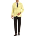thumbnail image 2 of INSPIRE CHIC Formal Plaid Sports Coat for Men's Notch Lapel Prom Checked Pattern Blazer, 2 of 5
