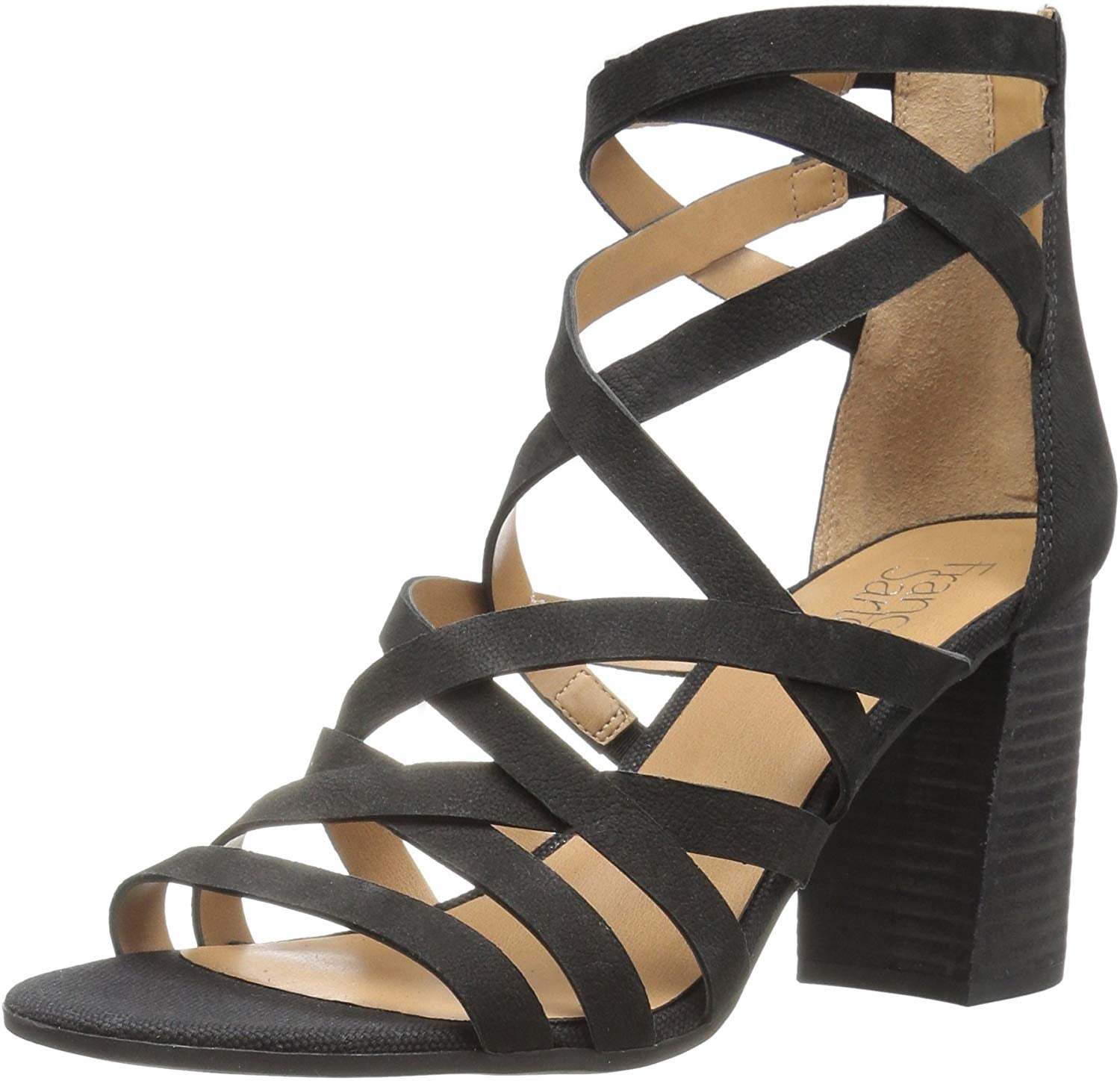 franco sarto black strappy sandals