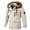 White, variant on Men's Winter Jacket with Hood Mid-Weight Casual Coat Thickened Polyester-Filled Sleek Outdoor Apparel For Cold Weather