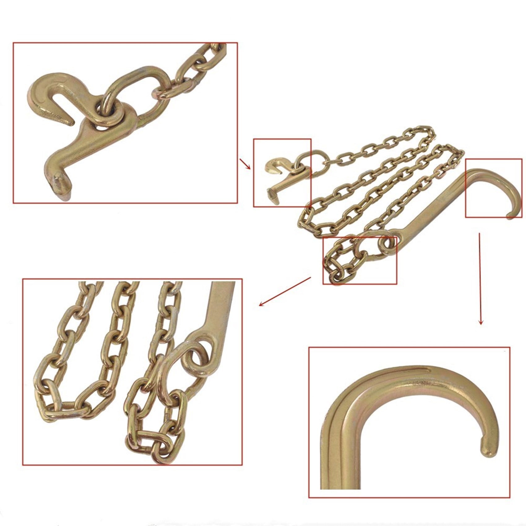 LABLT Tow Chain J Hook 5/16 x 6 ft Grade 70 Replacement for Mini T Hook Recovery Wrecker Axle