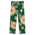 thumbnail image 4 of Floral Green Background Pattern Winter Female Pants Flannel High Waist Women Pants Lady Warm Straight Leg Plush Trousers, 4 of 7