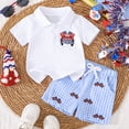 thumbnail image 2 of Boys' 2 Piece Summer Outfit 6-12 Months 12-24 Months 2t 3t 4t 5t 6t 7t Children Cool Graphic Short Sleeve Tee & Shorts Set,Graphic Summer Outfit Boys(White,2-3 Years), 2 of 9