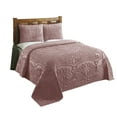 thumbnail image 5 of Better Trends 3 Piece Bedspread Set 100% Chenille Full/Double Bedding Set Soft and Breathable Machine Washable (Pink) Trevor Collection, 5 of 6