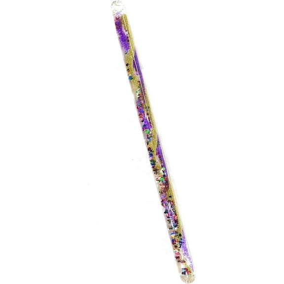 Glitter Wand, Magic Wonder Tube - for Kids, Teachers, Therapists, Sensory Room, Classroom, Talking or Pointing Stick, Pool Floats, Autistic, ADHD, SPD. Jumbo Size. 11 Inch Wonder Wand (Purple/Gold)