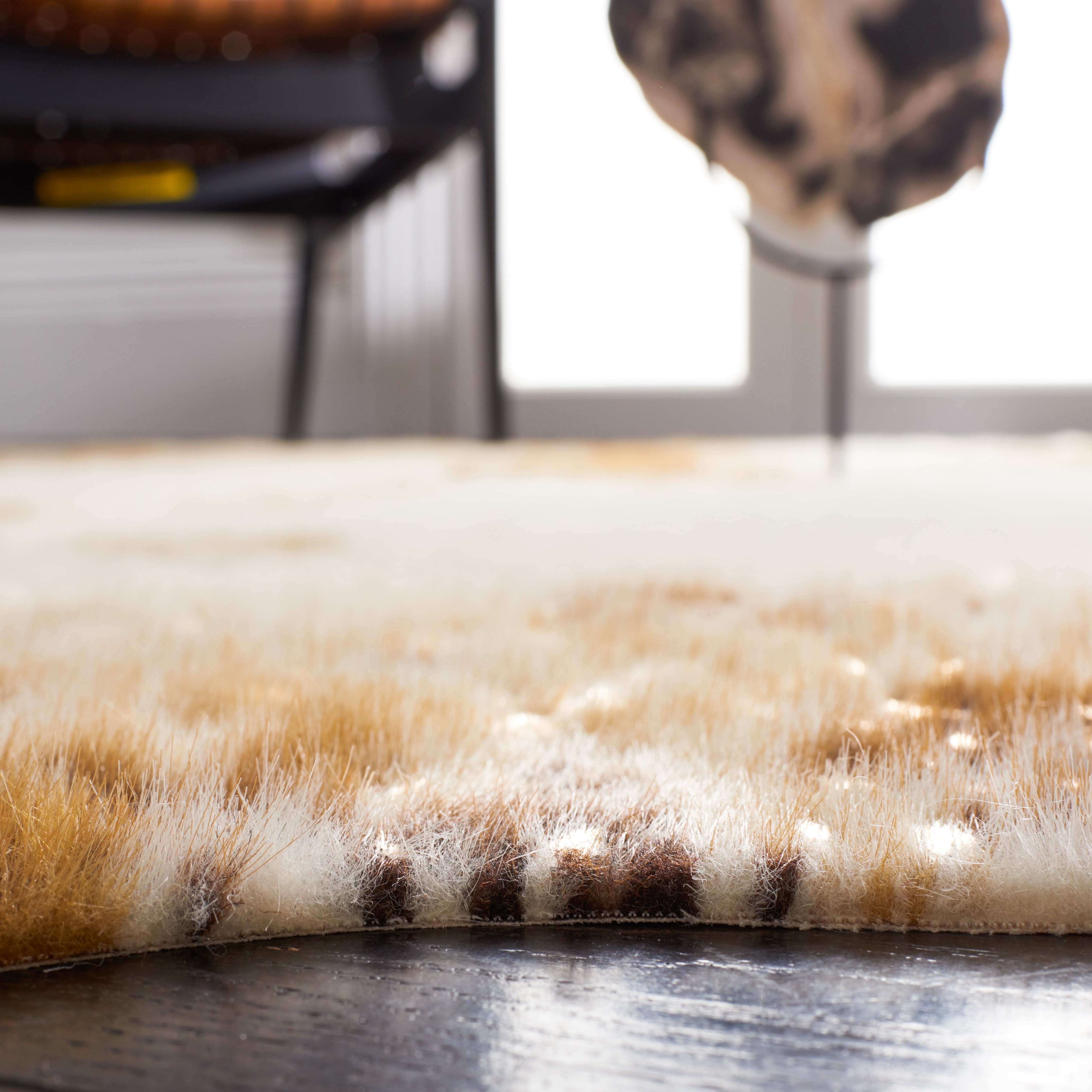 Safavieh Faux Cow Hide Dalia Novelty Area Rug, Beige/Dark Brown, 6' x 8'
