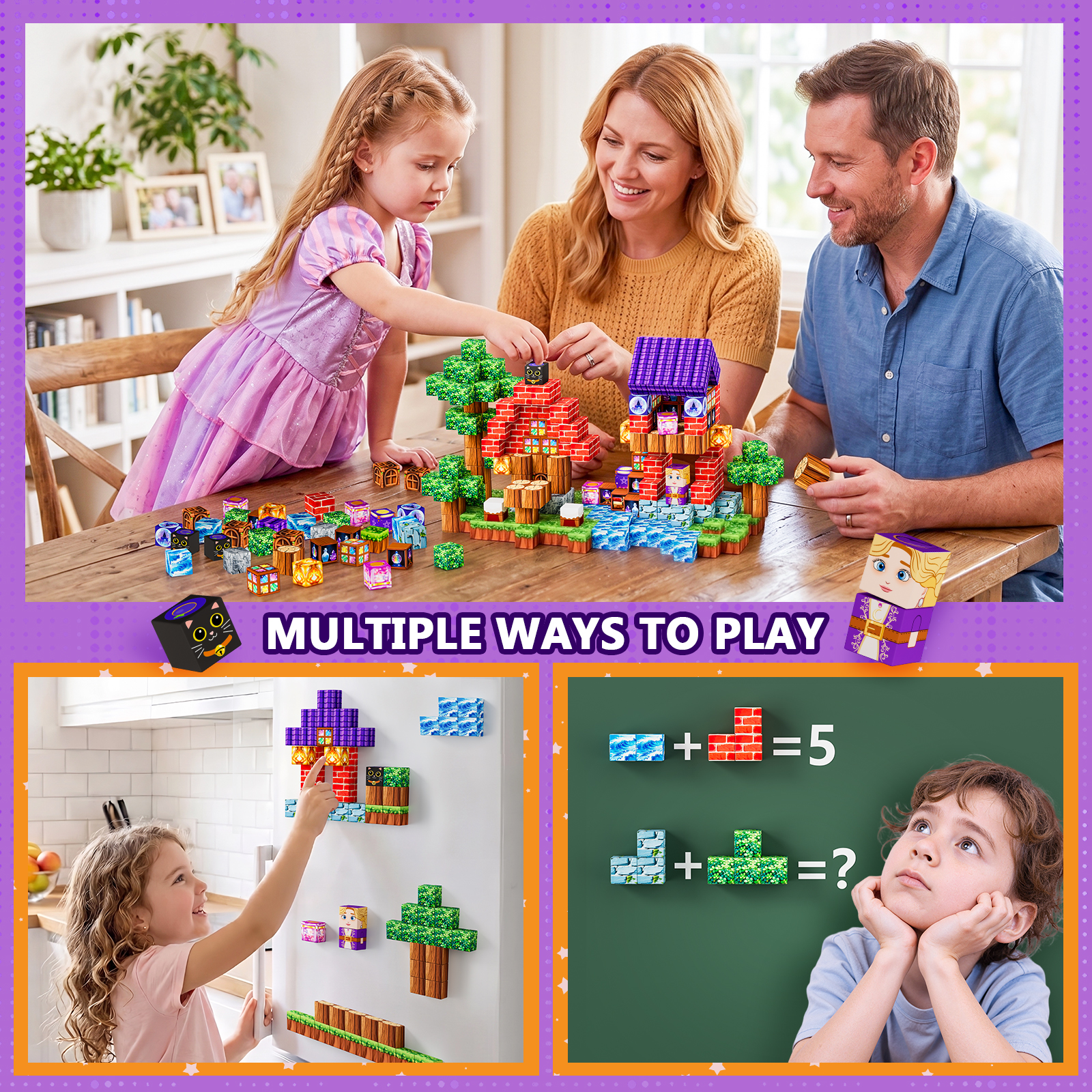 HXFOU 150-Piece Magic Forest Magnetic Building Blocks photo 7