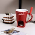 thumbnail image 3 of Chocolate Melting Cup Chocolate Fondue Mug Heating Food Ceramic Mug Daily Kitchen Supplies (Red), 3 of 10