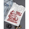 thumbnail image 3 of Don't Stop Believin' Christmas Santa Tee, 3 of 4