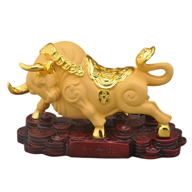 Novedad Estatua de Escultura Figruine Resina Coleccionables Ornamento Toro Miniatura para centro de mesa Tablero de instrumentos de coche