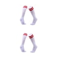 thumbnail image 1 of VONKY 1/2/3/5 Chaussettes de Football Modernes et Sûres pour Femmes et Hommes Chaussettes de Sport pour Hockey Football Rayures Rouges 2 Pcs, 1 of 6
