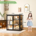 thumbnail image 6 of Ero 34" Tall Display Cabinet with Glass Doors and Lights for Collectibles, Books, Bags, Toys, Glass Display Case, Storage Cabinets, Black, 6 of 6