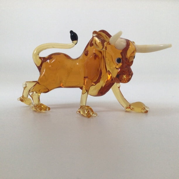 Murano Glass Bull Figurine Angry Spanish Raging Bull Unique Gifts for