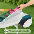 thumbnail image 5 of Colorful Tropical Leaf Pattern Round Fitted Tablecloth with Elastic Edge,Dining Table Cover Waterproof,Outdoor Round Tablecloth for Camping,Dining,Indoor and Outdoor, 5 of 7