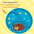 thumbnail image 3 of Silly Goose Suction Plate for Babies and Toddlers, Cute Brown Bear Design, 100% Silicone, Plate Stay Put with Suction Feature, Divided Design, Microwave & Dishwasher Friendly, 3 of 7