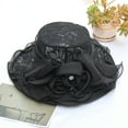 thumbnail image 4 of Visland Women Church Cap Wide Brim Summer Sun Hat for Party Wedding Tea Party, 4 of 5