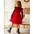 thumbnail image 4 of Arshiner Girls Fall Dress Toddler Tutu Velvet Tulle Winter Long Sleeve Formal Dresses, 4 of 11