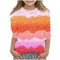 thumbnail image 1 of lcziwo T-Shirts à Paillettes pour Filles à Manches 3/4, Imprimé à Sequins, T-Shirts de Fête des Fêtes, Tuniques Décontractées et Chic à Col Rond, Chemises Multicolores, Ropa de Verano Para Mujer, 1 of 6