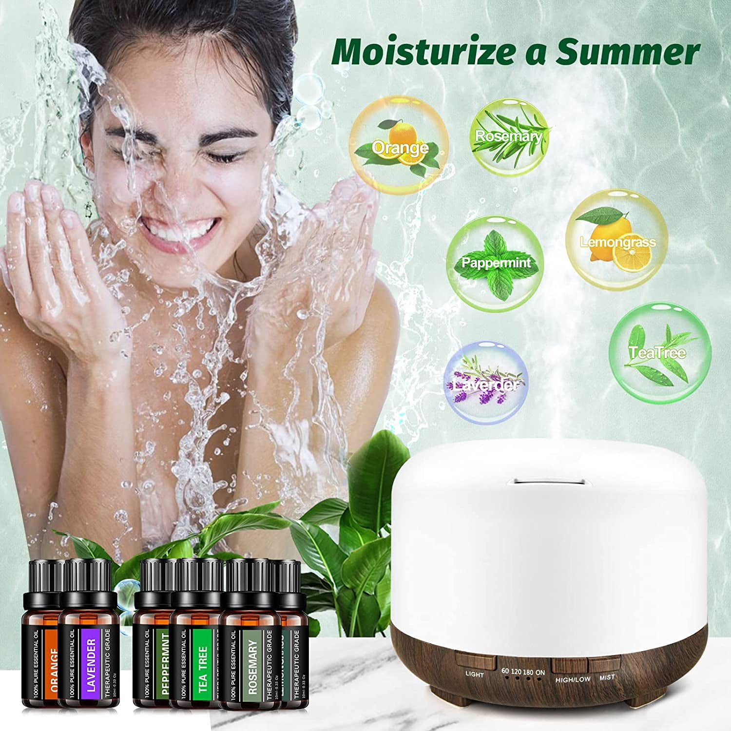 Extreme Fit 6-Pack: Aromatherapy Pure Essential Oils for Diffuser, Humidifier, Massage, Skin & Hair Care Well-Being, Dubai