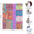 thumbnail image 4 of Colorful Pioneer Flower Patchwork Blanket,Comfortable Soft Flannel Throw Blanket,All Season,Warm Lightweight Blankets for Sofa Bed Couch Living Room Chair,30"x40", 4 of 4