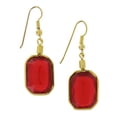 thumbnail image 3 of Red Faux Jewel Octagon Dangle Drop Pierced Earrings 1 3/8" Ladies Adult Female Women, 3 of 3
