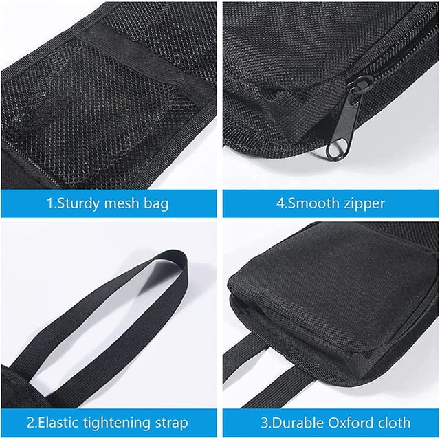 de almacenamiento elástico Bus para monedero, teléfono, ajuste universal, red de malla elástica, bolso de mano, soporte de tejido, red de almacenamiento para Rv (2 piezas, negro