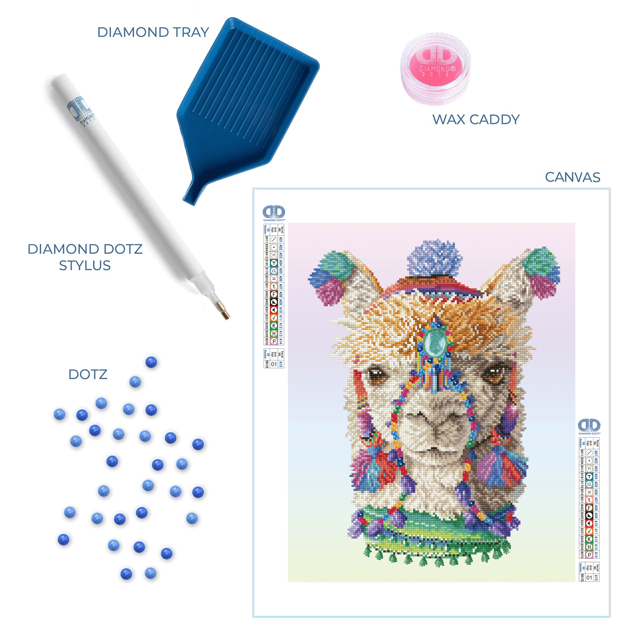 Diamond Dotz Bohemian Alpaca Diamond Painting Kits for Adults - Diamond Art Kits a Relaxing Creative Craft Kit with Dotz Gems 20.1x16.1