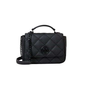Bolsa Crossbody Tory  Burch color negro con doble asa desmontable y ajustable
