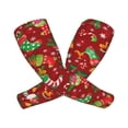 thumbnail image 2 of Easygdp X-mas and New Year Adult Ice Silk Sunscreen Arm Cover with Thumbhole, Cooling Compression Arm Cover for Running, 2 of 8