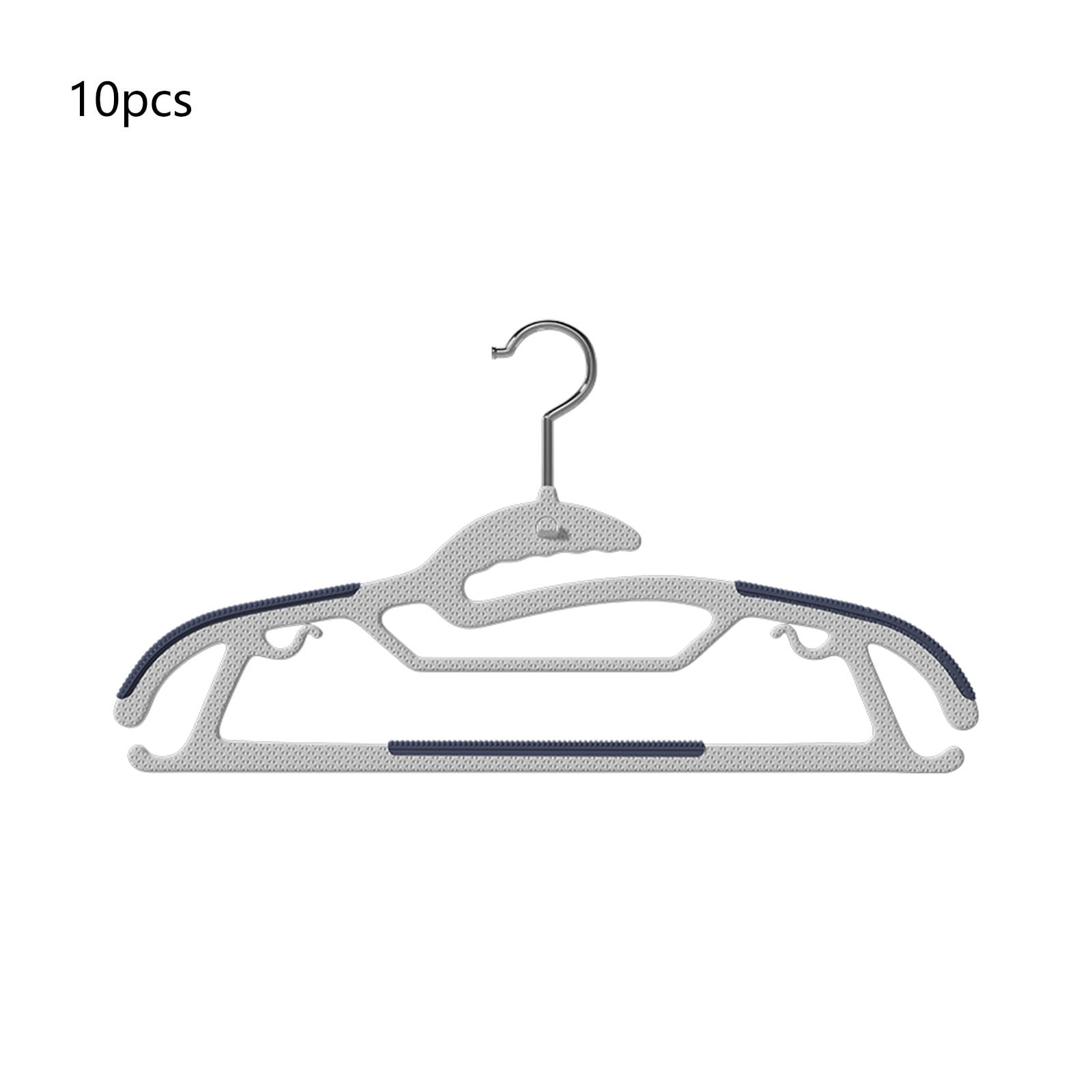 kcavykas Heavy Duty Non Slip Hangers with Wide Shoulders and Windproof Hook Available in Gray Black Navy Orange for Wet Dry Clothes 10 pcs Non Slip & Non Marking Navy
