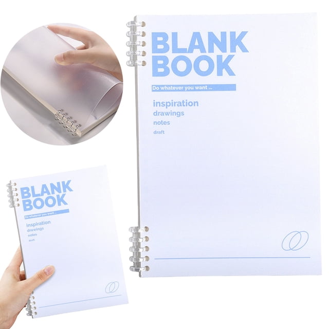 FENGGHAO White B5 Ruled Notebook Plastic Cover Bound Writing Journal 120 Pages Portable Student Office Notebook for Note Taking
