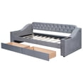 thumbnail image 5 of JERFIT Twin Size Upholstered Daybed with Storage Armrests and USB Port Gray, 5 of 9