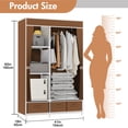 thumbnail image 4 of BAOKALER Coffee Brown Non-Woven Fabric Portable Closet:3 Drawers,1 Hanging Rod,4 Side Pockets & 16mm Metal Tube Frame–Suitable for Bedrooms, Living Rooms,Closets,Garages&Dorms, 4 of 11