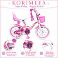 thumbnail image 6 of Korimefa 12 inch Girls Kids Bike Ages 3-6 Years Old Children, Toddler Bike with Training Wheels, Perfect for Beginner Riders Learning to Ride, Easy to Assemble, Pink, 6 of 12