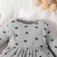thumbnail image 5 of vdgthytj Baby Girls Clothes Toddler Outfits Fall Ribbed Heart Printed Long Sleeve Tops and Pants 2 Piece Matching Set, 5 of 8