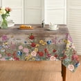 thumbnail image 1 of Mantel Horaldaily Spring, 152 x 213 cm, poliéster, flores marrones, 1 of 7