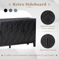 thumbnail image 2 of THOWDEE 4-Door Retro Sideboard Buffet with Storage, 60" Large Kitchen Storage Cabinet with Adjustable Shelves for Kitchen, Living Room ,Dining Room, Black, 2 of 9