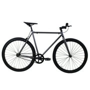 Golden Cycles Single Speed Fixie Bike – Lightweight Steel Frame, Flip-Flop Hub, 700c Wheels, Multiple Sizes & Deep V Rims (Asphalt, 52)