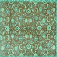 thumbnail image 1 of Ahgly Company Indoor Square Persian Turquoise Blue Traditional Area Rugs, 6' Square, 1 of 4