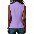 thumbnail image 4 of Stamzod Womens Vest Blazer Summer Sleeveless Fitted Suit Jackets Dressy Casual Office Blazers Plus Size Womens Clothing Purple XXXL, 4 of 9